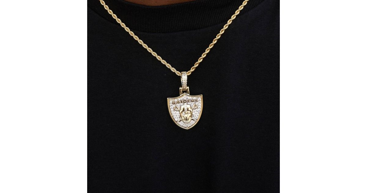 The GLD Shop Las Vegas Raiders Micro Logo Pendant Yellow Gold in