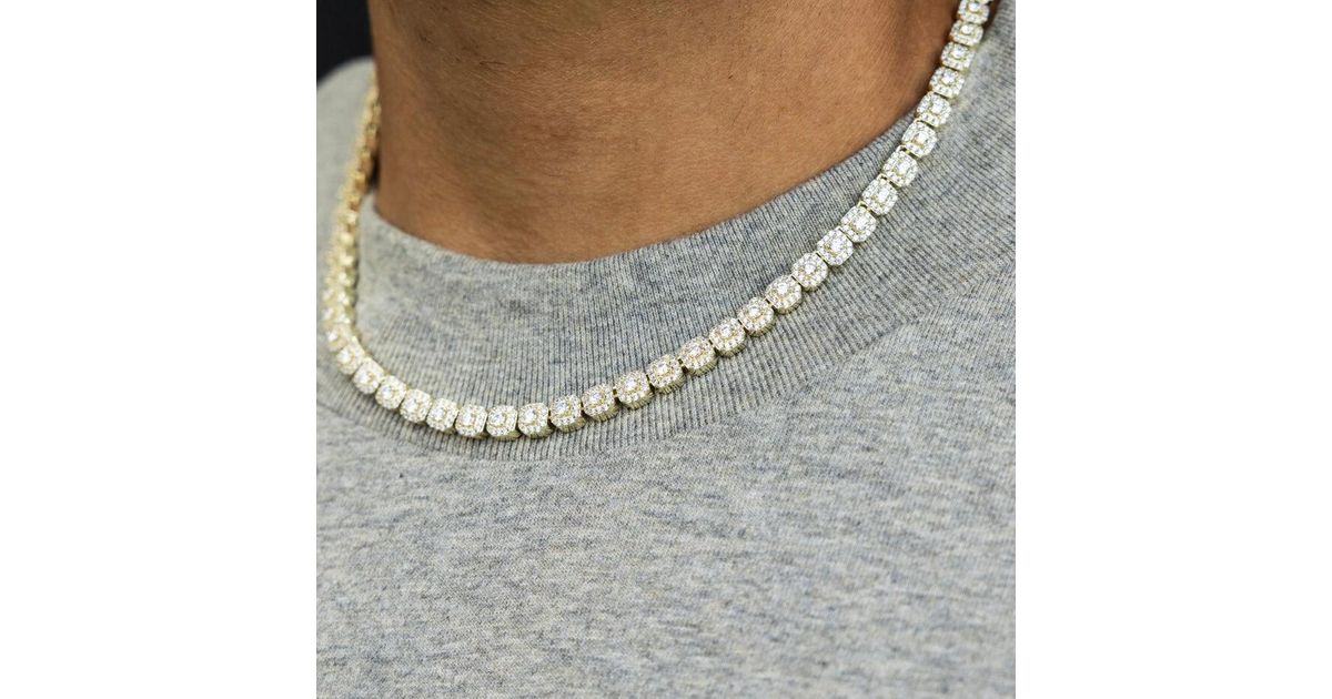 Rose Gold Diamond 6MM Cluster Tennis Chain Necklace – VVS1S