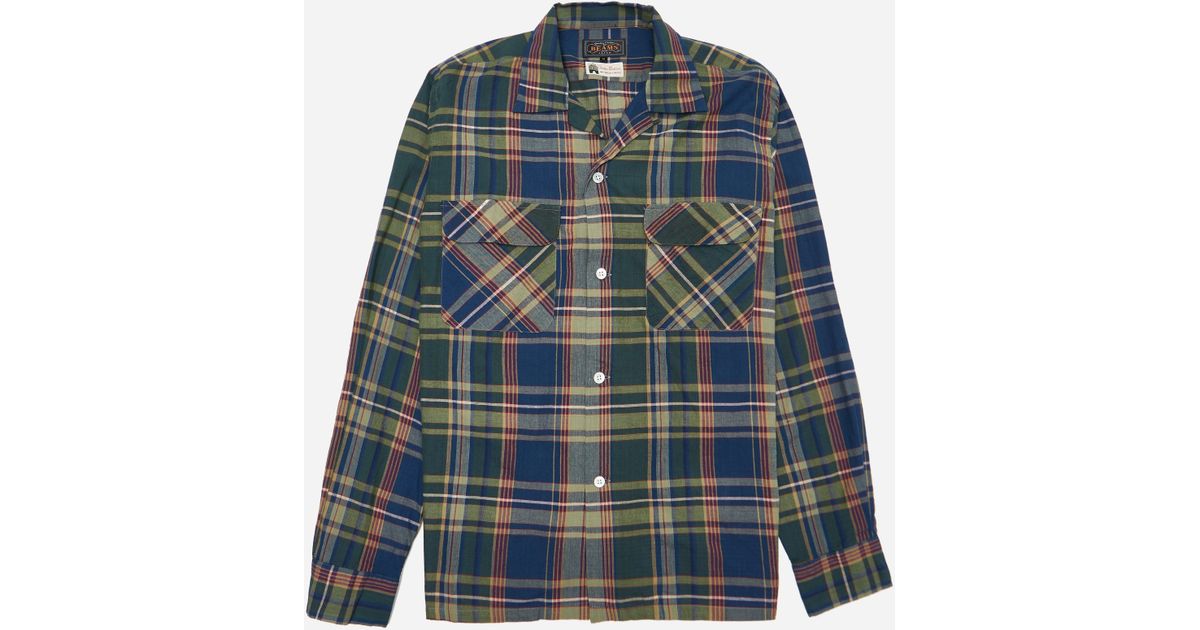 Cotton Open Collar Indian Madras Shirt 