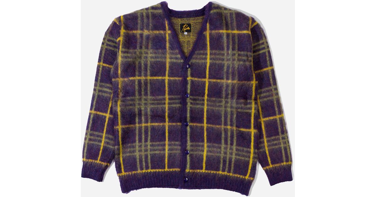 supreme plaid mohair cardigan