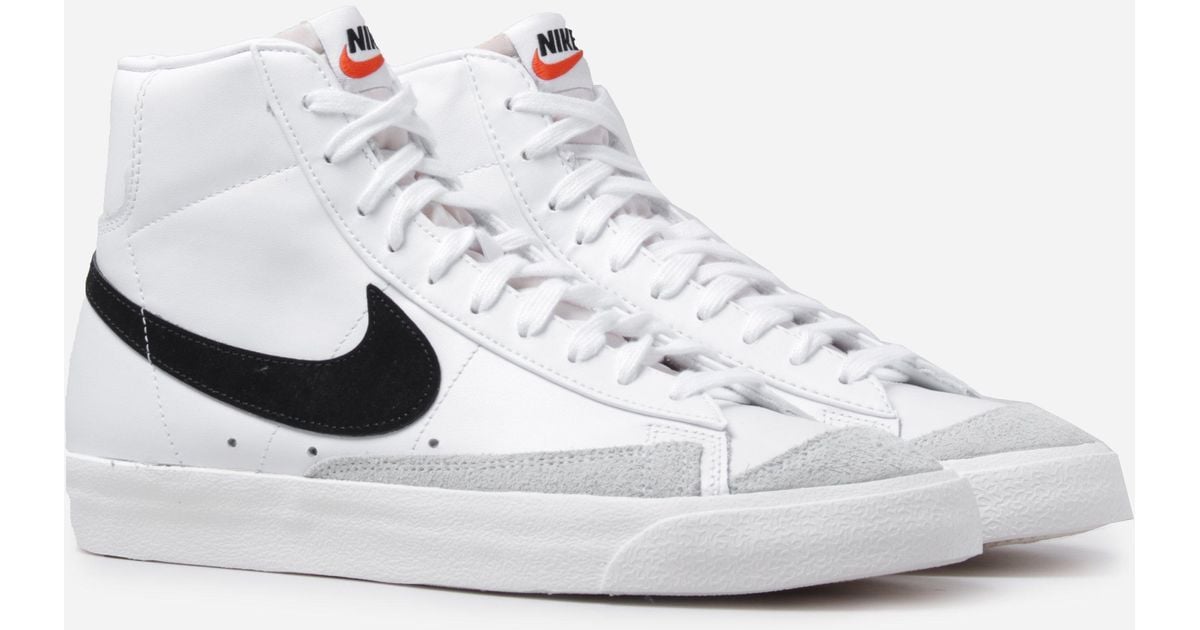 Nike Leather Blazer Mid '77 Vntg High Tops in White/Black (White) for ...