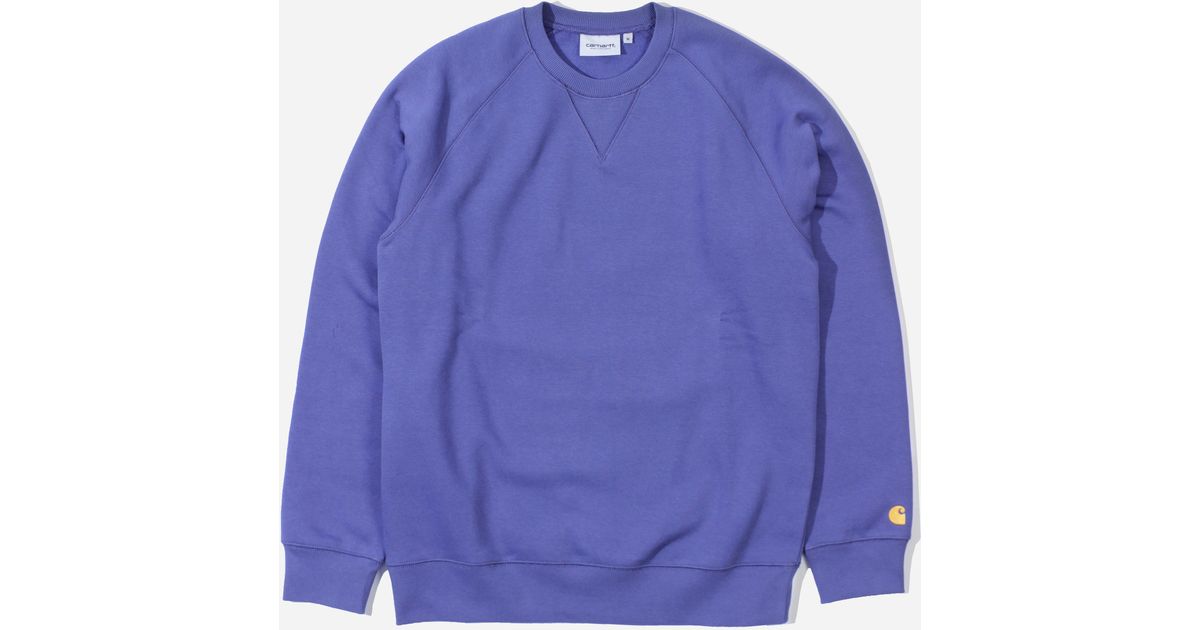 Carhartt WIP Cotton Chase Sweatshirt in Purple/Violet (Purple) for Men - Lyst