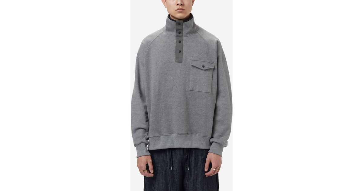 FRIZMWORKS High Neck Pullover Sweatshirt in Grey/Grey (Grey) for Men - Lyst