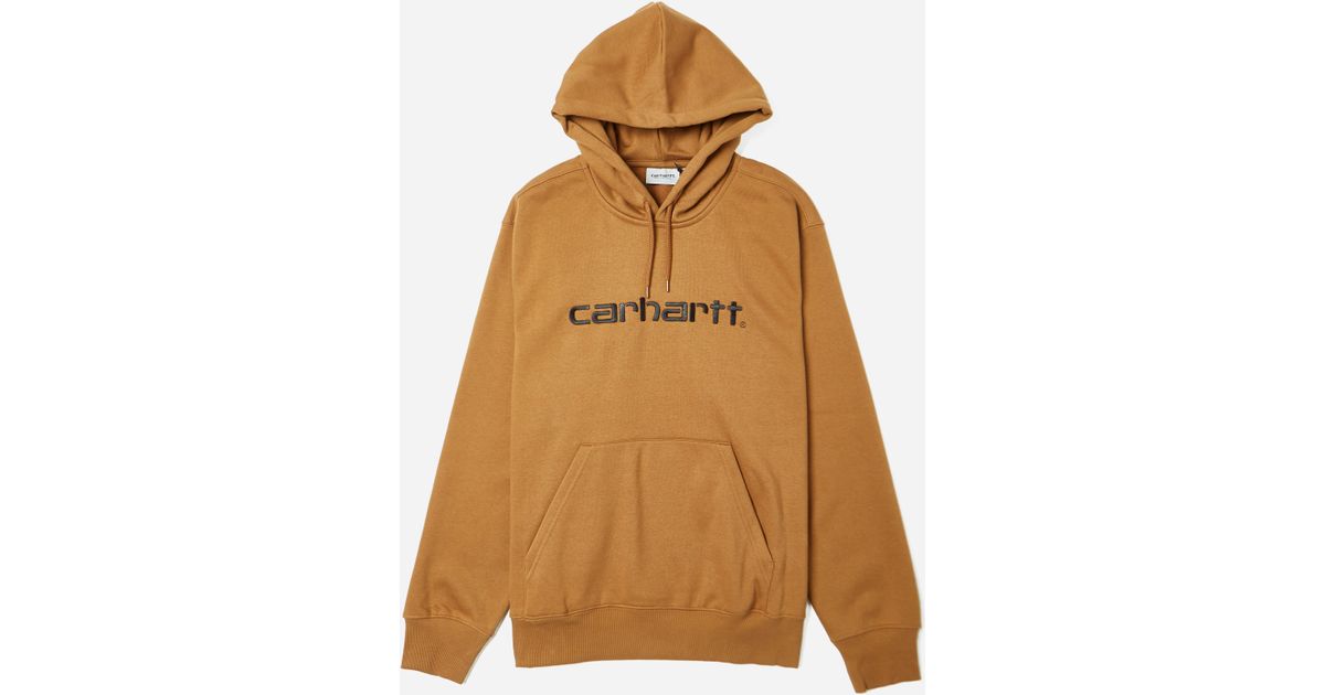 Carhartt WIP Cotton Carhartt Hoodie in Brown for Men | Lyst