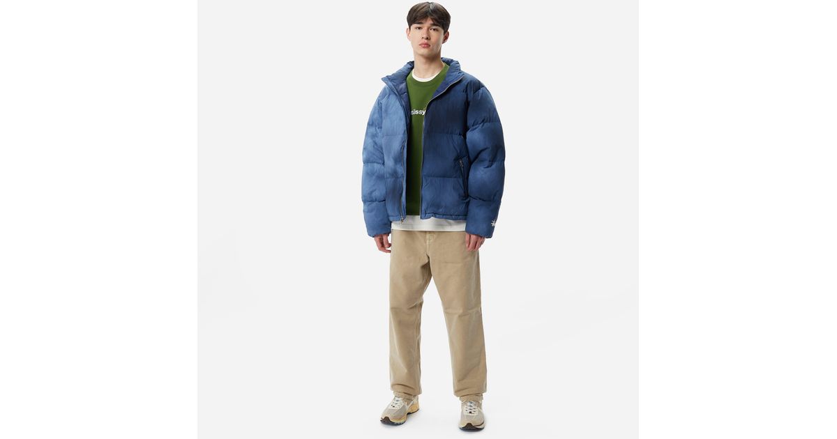 Stussy Recycled Nylon Down Puffer Jacket in Blue for Men | Lyst
