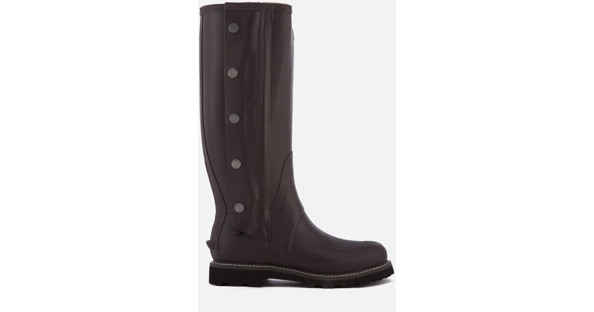 HUNTER Rubber Balmoral Side Zip Wellington Boots in Brown Lyst