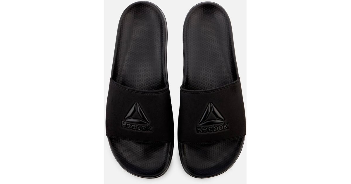 reebok slides black