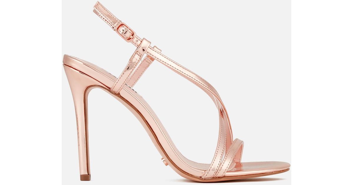 dune rose gold sandals