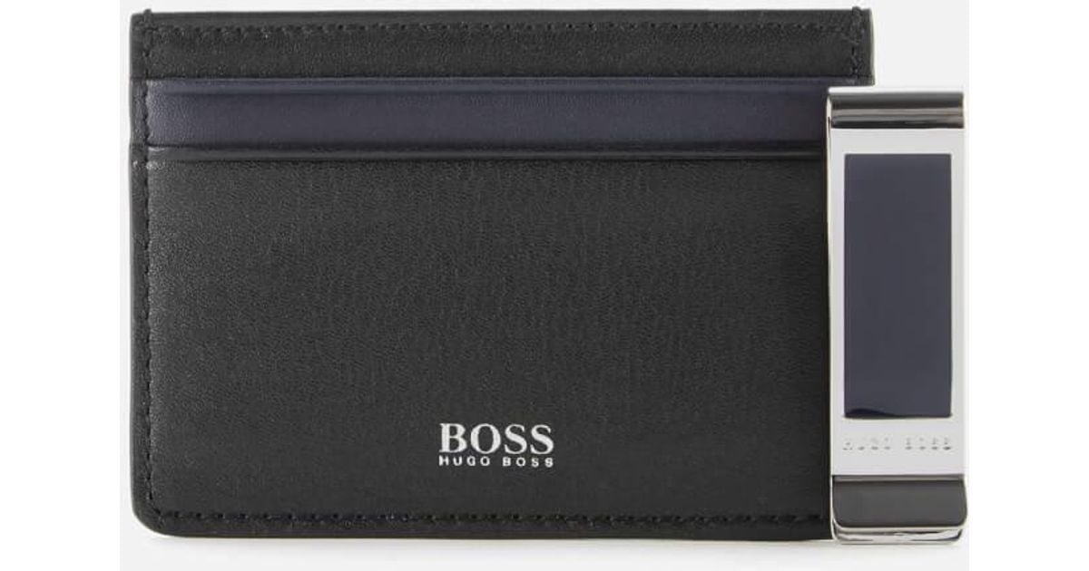 BOSS by Hugo Boss Card Holder And Money Clip Gift Set in Black for Men