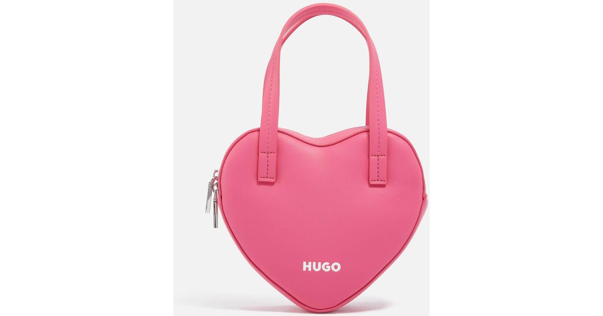 HUGO Love Heart Faux Leather Bag in Pink | Lyst