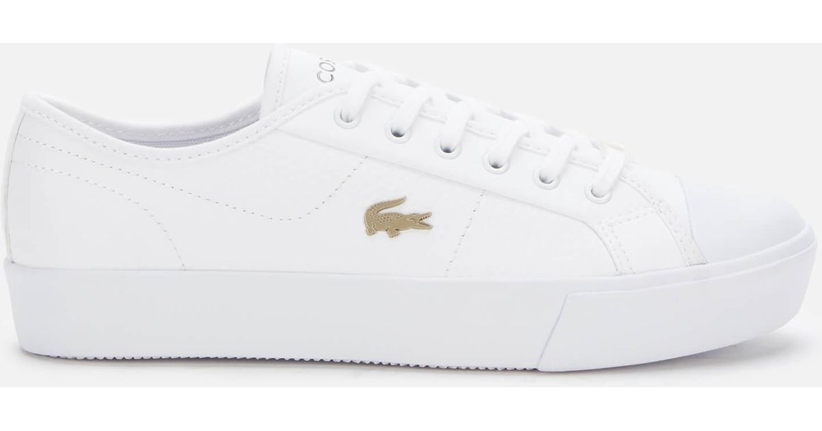 lacoste ziane grand flatform trainers in white