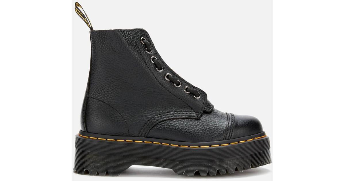 Dr. Martens Sinclair Leather Zip Front Boots in Black - Lyst
