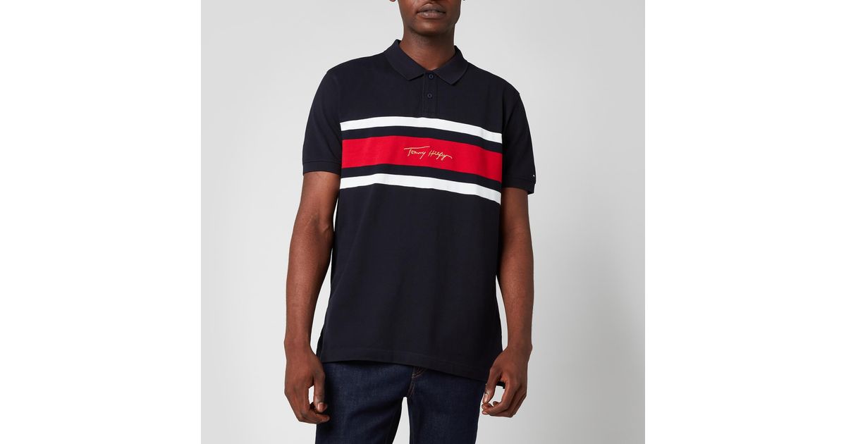Lyst Global Men Blue Polo Shirt Stripe in Hilfiger for Tommy |