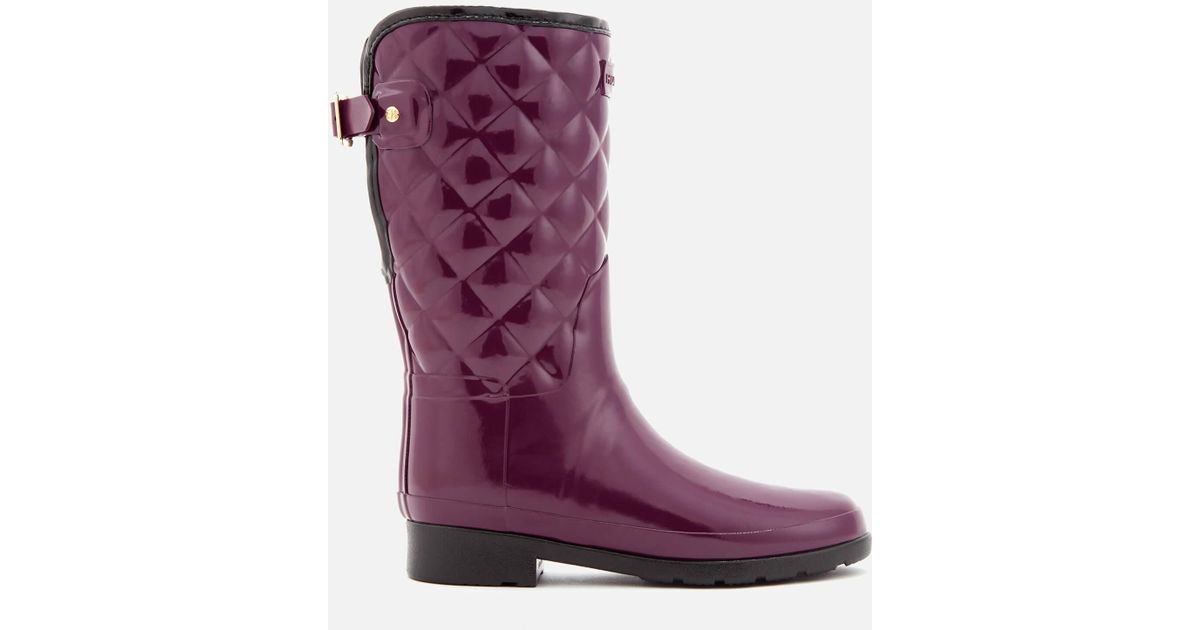 hunter gloss quilted boots