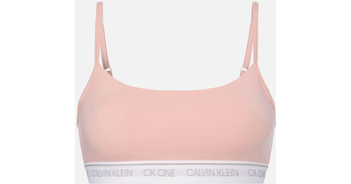 Calvin Klein Cotton Ck One Unlined Bralette in Pink | Lyst