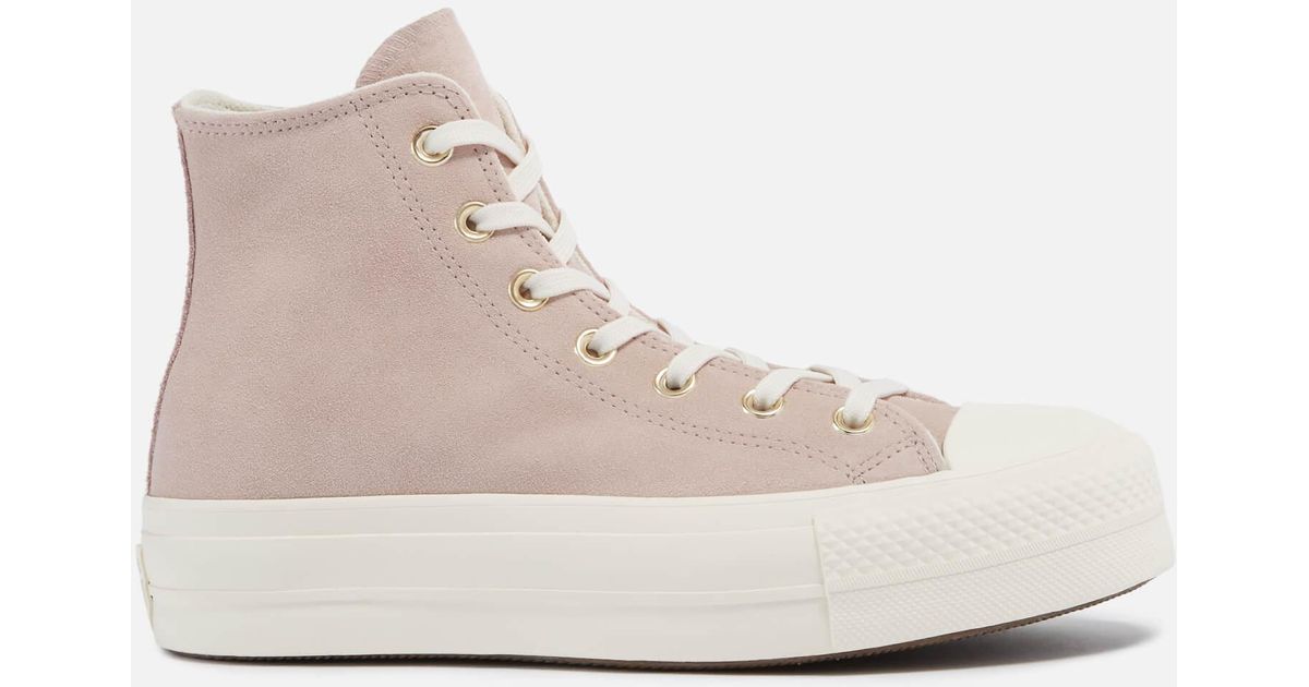 Converse Chuck Taylor All Star Lift Suede Hi-top Trainers in Natural | Lyst  Canada