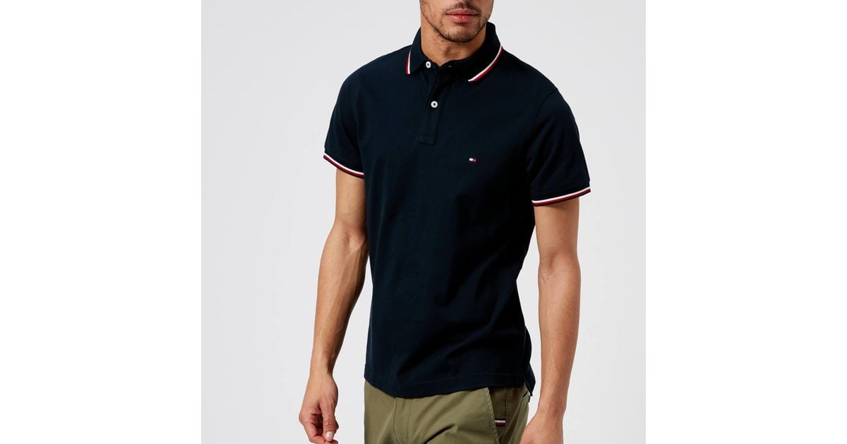 tommy tipped slim polo