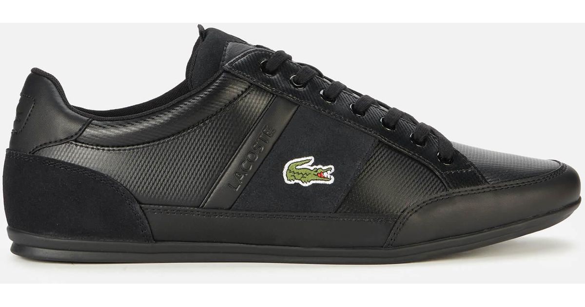 Lacoste Chaymon Bl 22 2 Leather Low Profile Trainers in Black for Men | Lyst