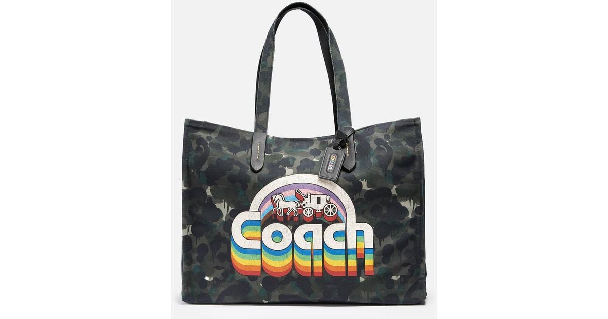 COACH Tote 42 In Camo Canvas With Pride Print Bag in Black for Men | Lyst
