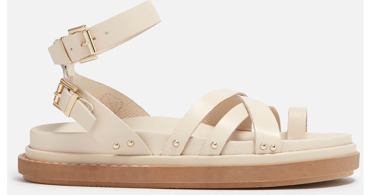 Alohas Buckle Up Leather Sandals in Natural | Lyst