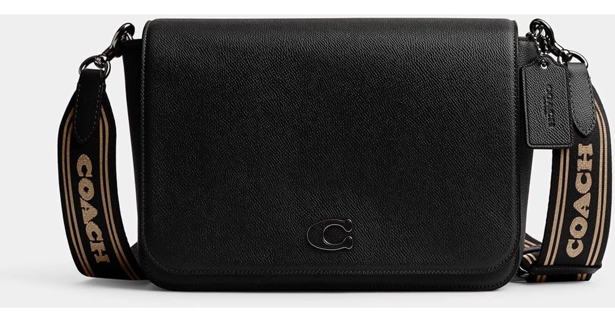 COACH Leather Messenger Bag in Black for Men Lyst