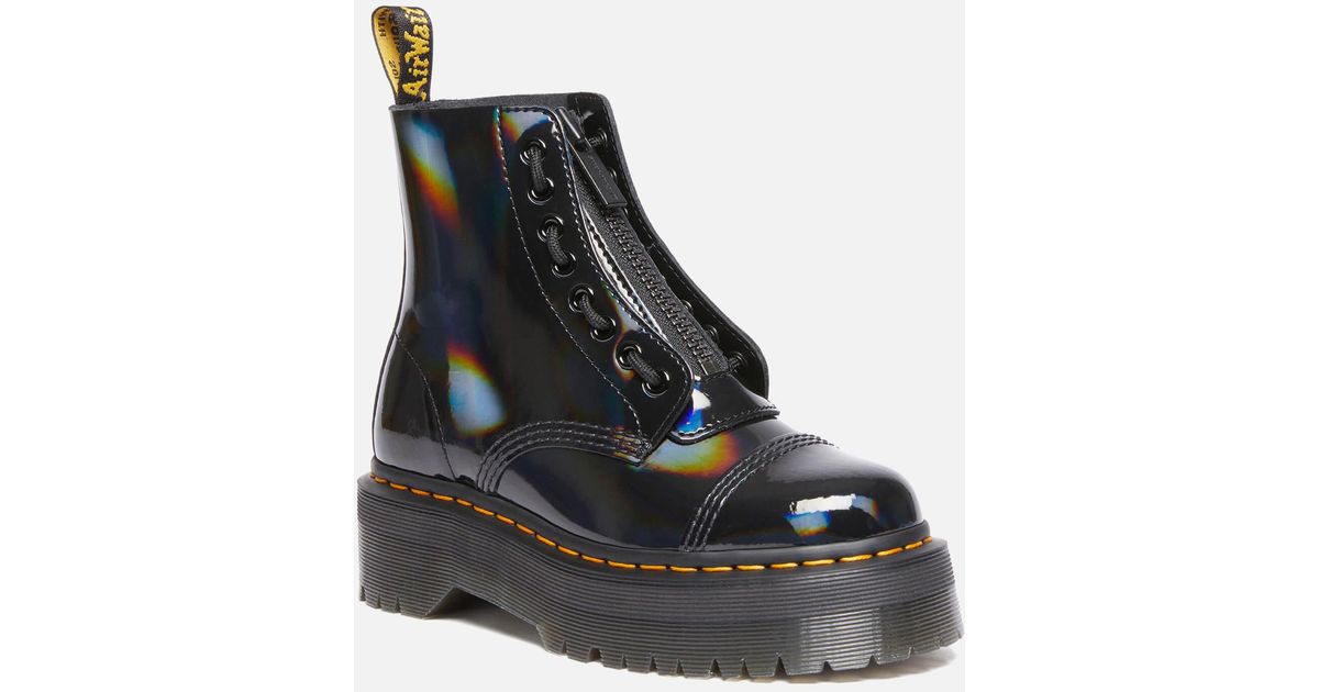 Dr. Martens Sinclair Rainbow Patent Leather Boots in Black | Lyst