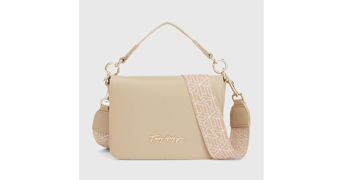 Tommy Hilfiger Joy Mini Faux Leather Cross-body Bag in Natural | Lyst