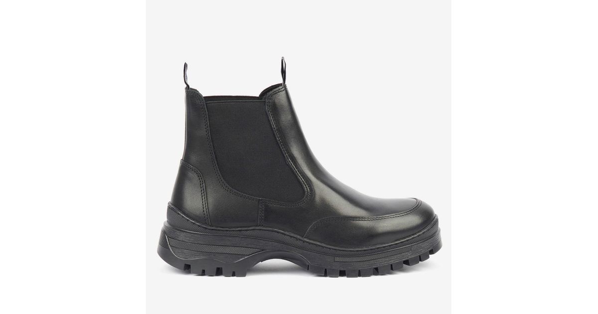 Barbour International Morgan Leather Chelsea Boots in Black | Lyst