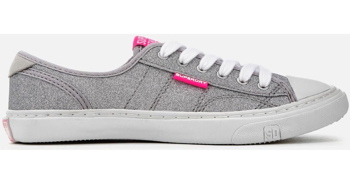 superdry silver glitter low pro sneaker