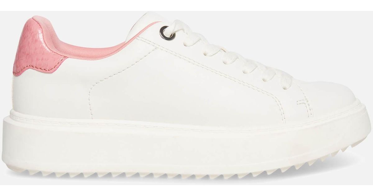 Steve Madden Catcher Faux Leather Trainers in White | Lyst