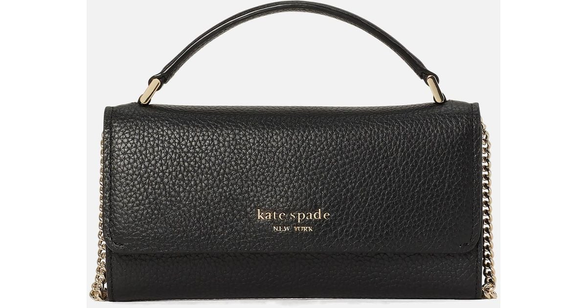 Kate Spade black leather crossbody bag with chain handle