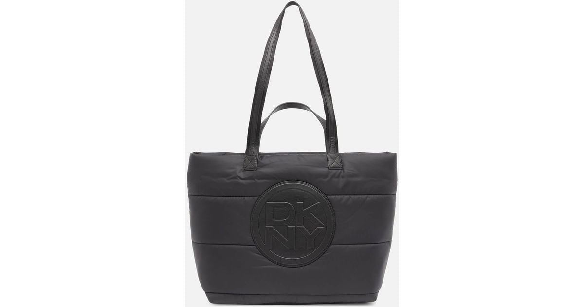 DKNY Synthetic Toby Quilted Nylon Tote Bag in Black Lyst UK