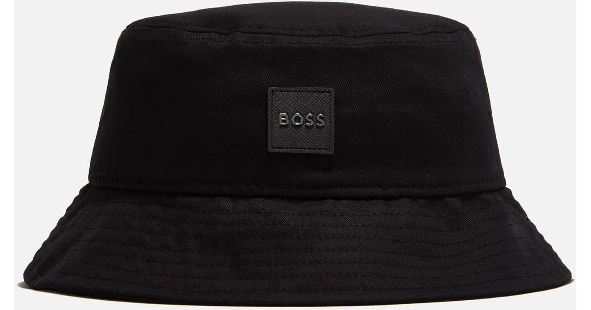BOSS Saul Cotton Bucket Hat in Black for Men