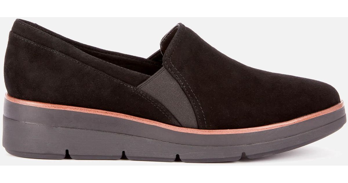 clarks black suede flats