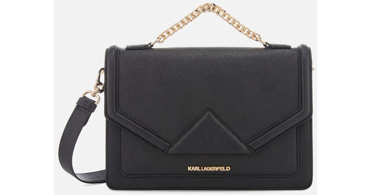 Karl Lagerfeld Leather K/klassik Shoulder Bag in Black Lyst