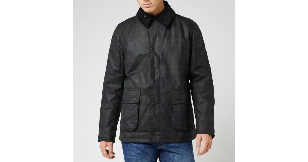 Barbour Corduroy Naburn Wax Jacket in Black for Men - Lyst