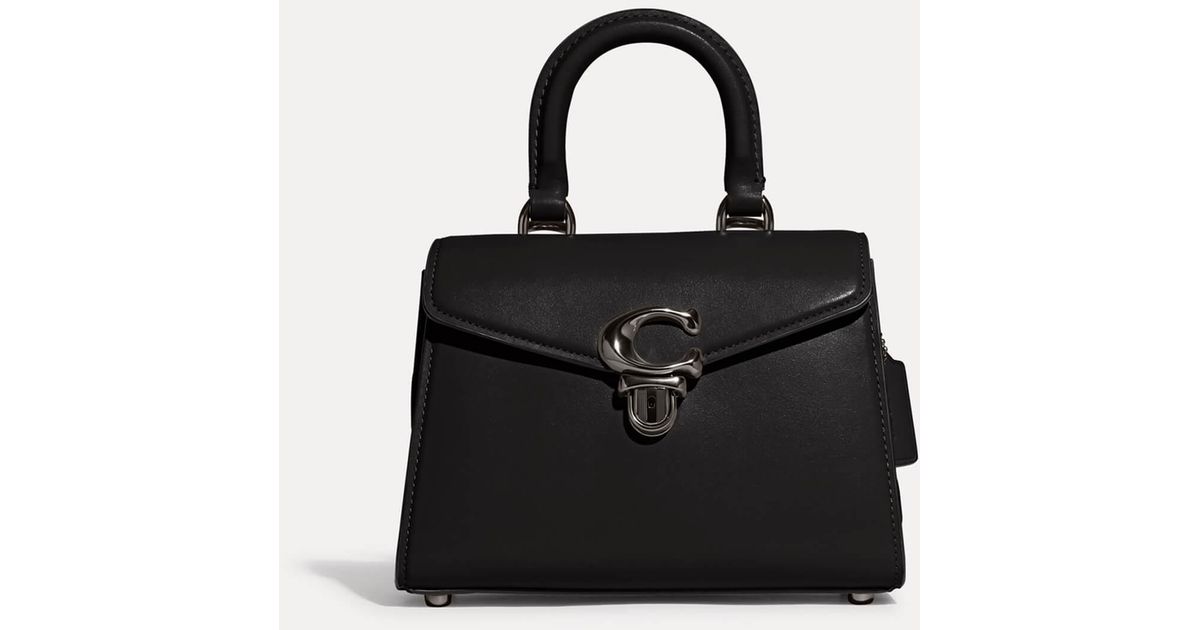 COACH Luxe Refined Sammy 21 Leather Tote Bag in Black | Lyst