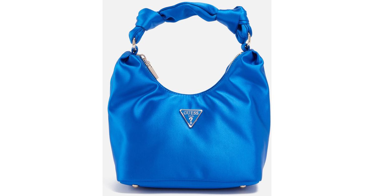 Guess Velina Satin Hobo Bag in Blue Lyst UK