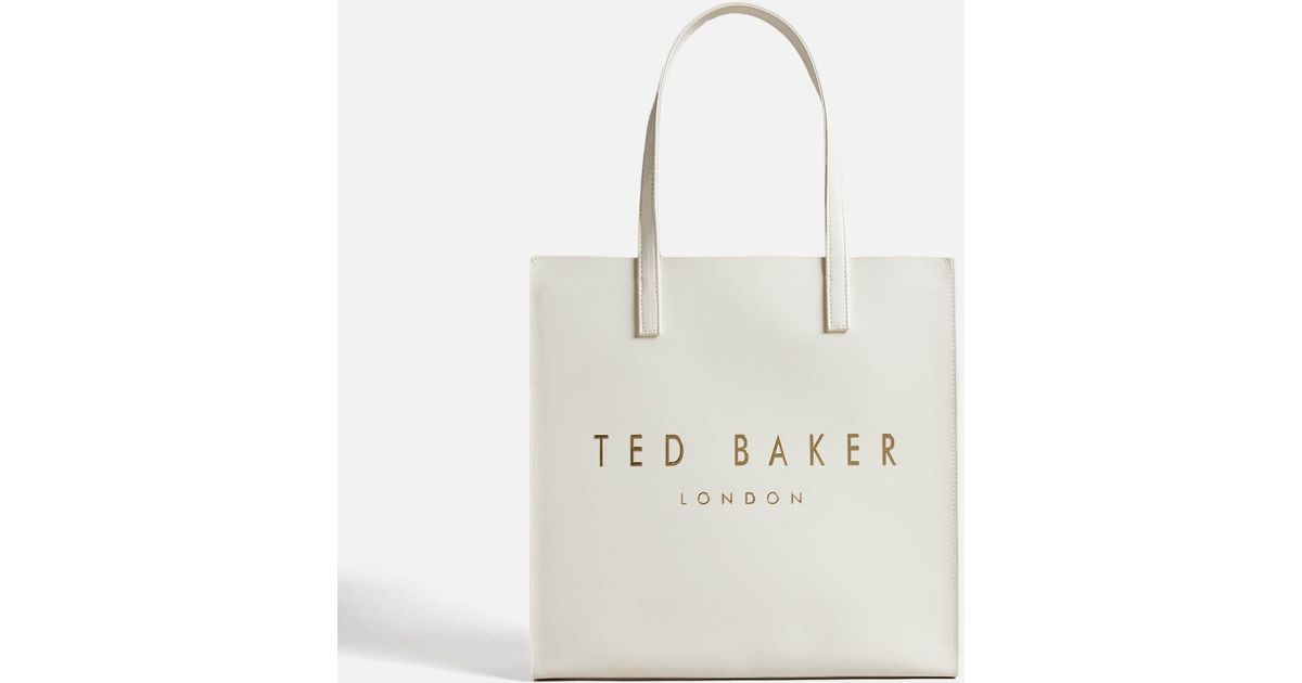 Ted Baker Crinkon Faux Leather Large Tote Bag in White Lyst UK