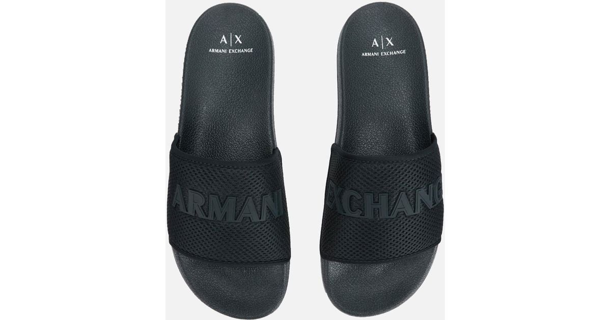 Armani Exchange Mesh Slide Sandals in Blue for Men - Lyst