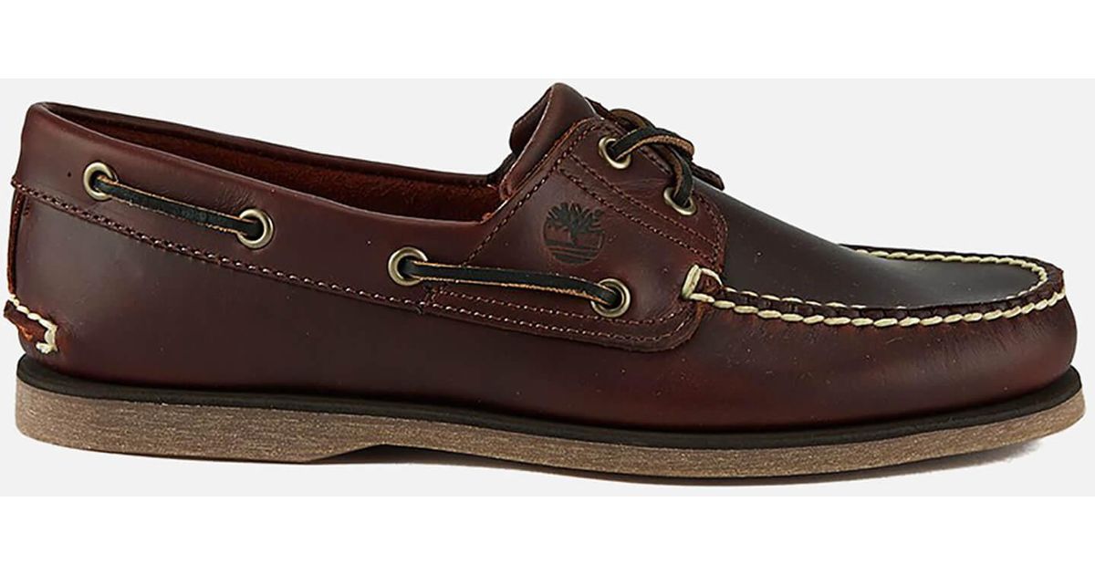 Timberland Leather Classic 2-eye Boat Shoes in Brown for Men | Lyst