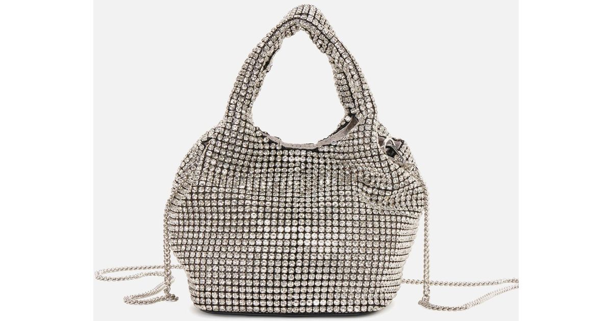 DKNY Gwen Crystalembellished Faux Leather Bag in Gray Lyst