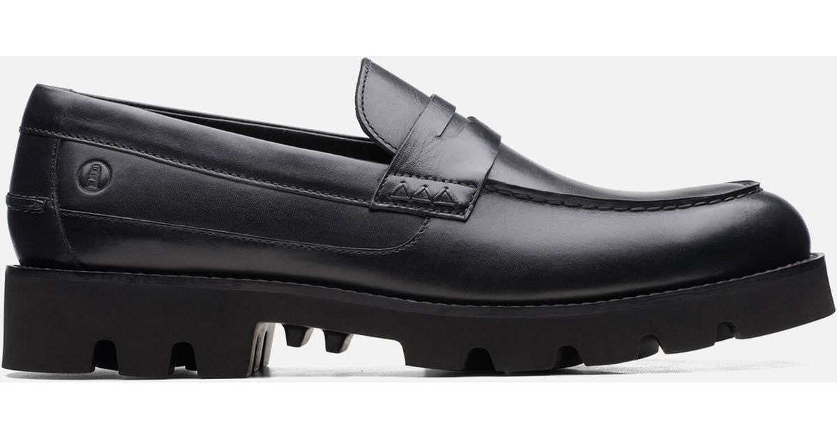 Clarks Badell Leather Loafers in Black for Men | Lyst