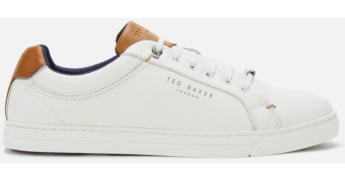 Ted Baker Thwally Leather Trainers in White for Men - Lyst