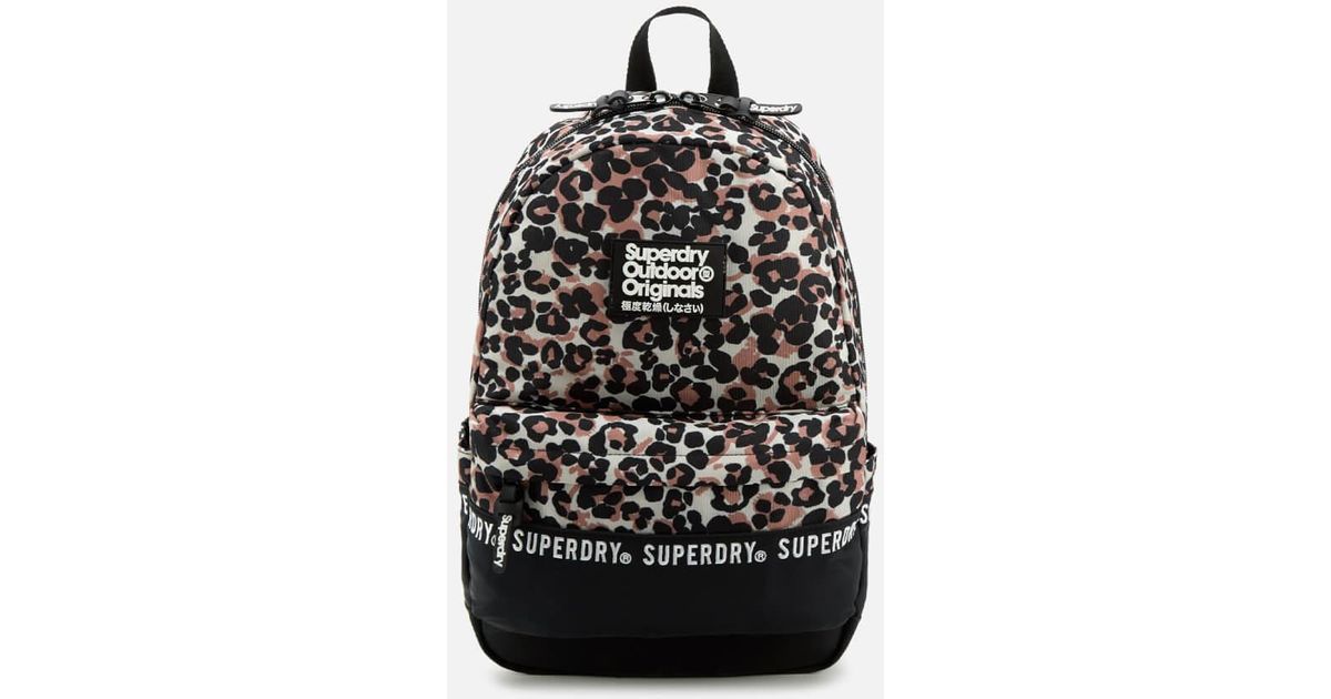 Superdry Leopard Print Montana Backpack in Black | Lyst UK