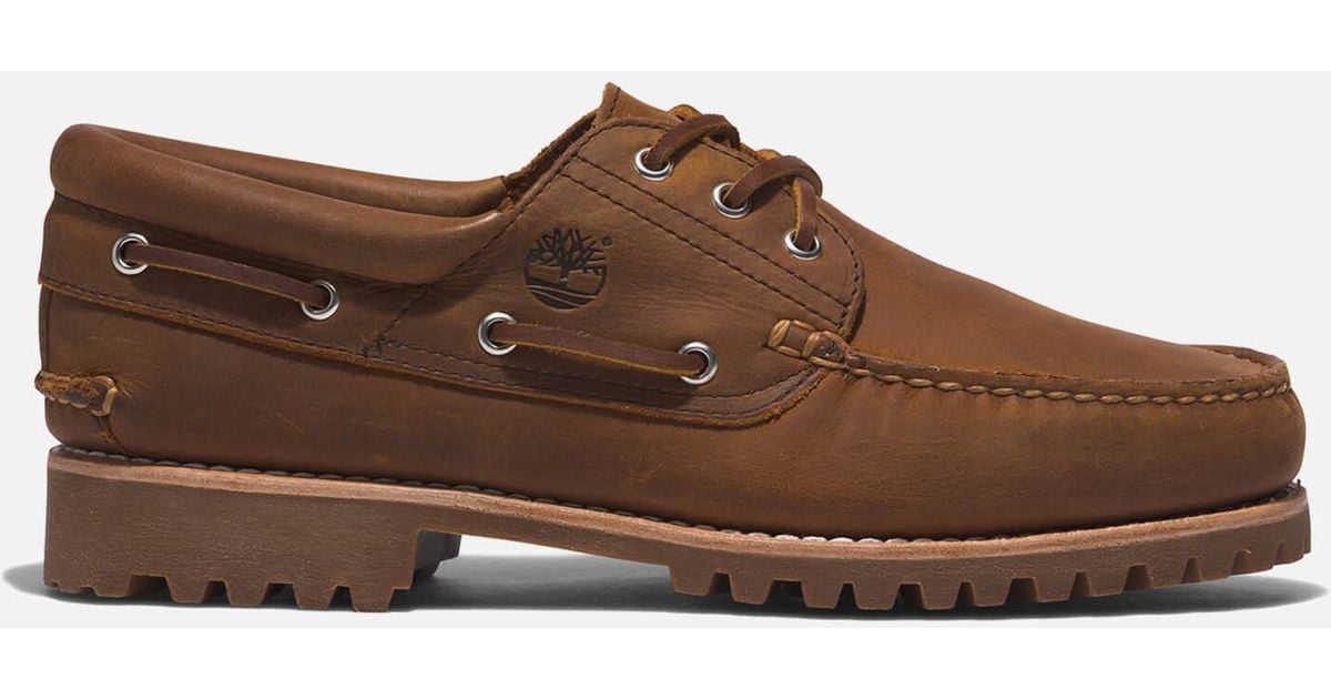 Timberland Authentics Handsewn Suede Boat Shoes in Brown for Men | Lyst