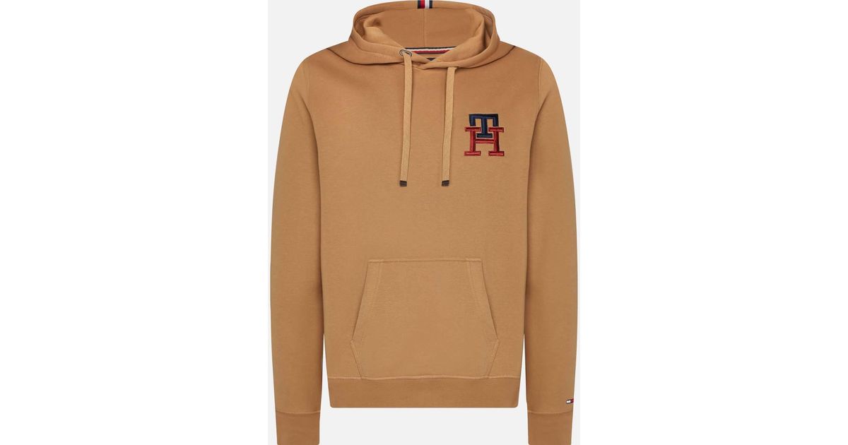 Tommy Hilfiger Cotton-blend Essential Hoodie in Brown for Men | Lyst