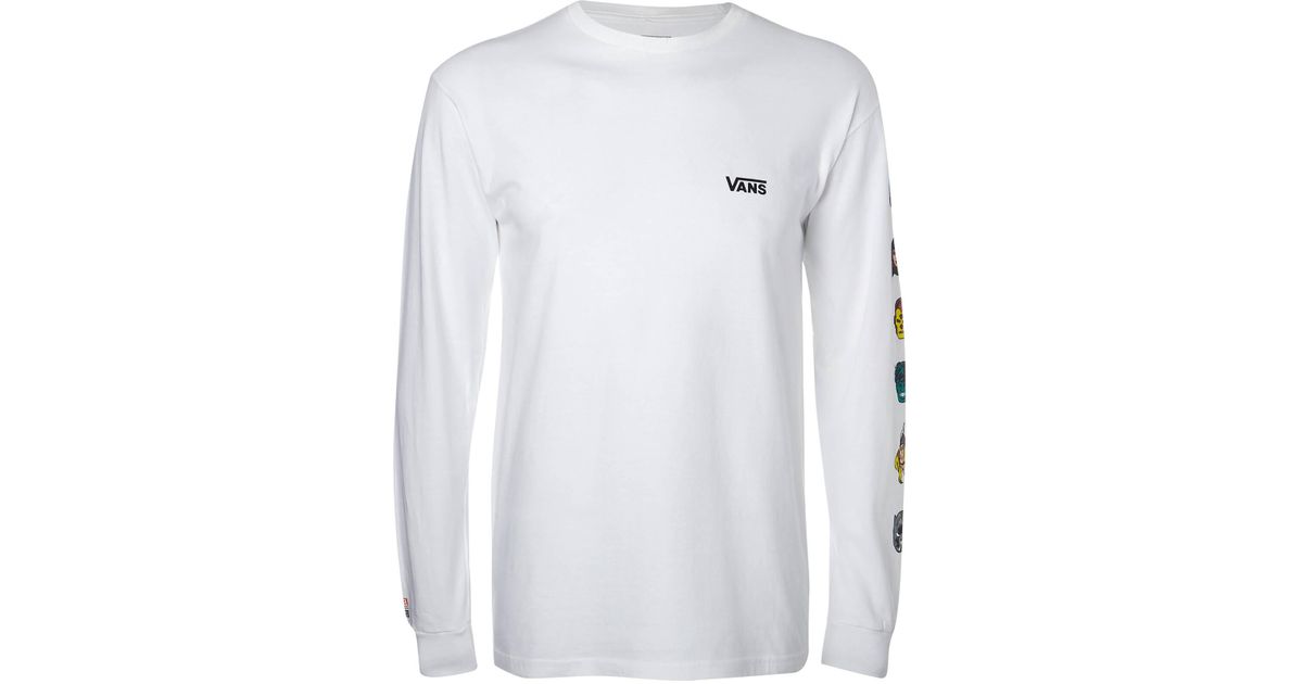 vans white long sleeve shirt