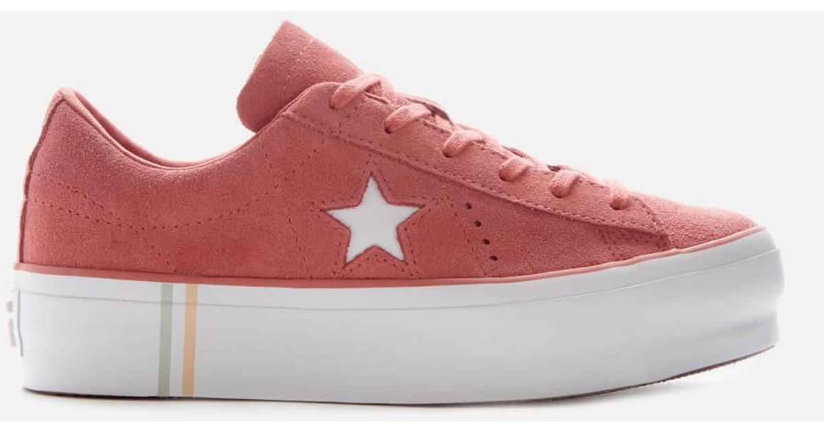 converse one star platform suede