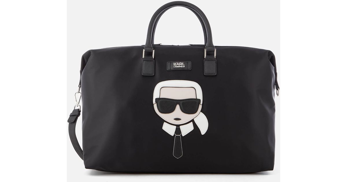 Karl Lagerfeld Synthetic K/ikonik Nylon Weekender Bag in Black Lyst